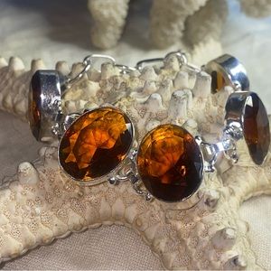 Honey Citrine Multi-gem exotic adjustable bracelet